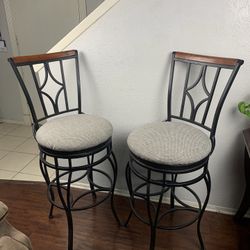 Black Bar Stools - Newly Upholstered 
