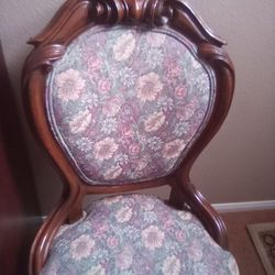 Antique Chair With Matching Ottoman 