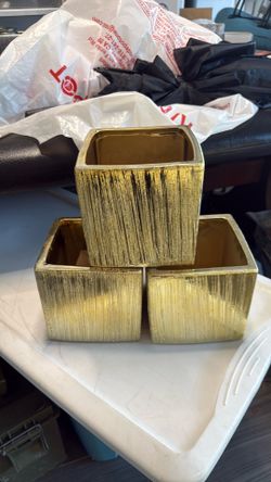 Gold floral arrangement vase