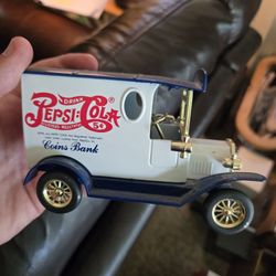 Pepsi Cola Tin Bank With Key
