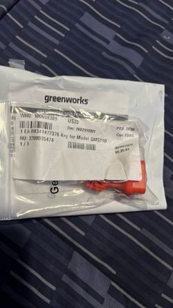 Greenworks  lawnmower safety key
