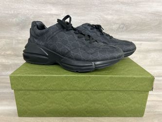 Gucci GG Monogram Supreme Rhyton Black Trainers Sneakers US Men’s Size 10 (PO1020487) -Very Good Condition
