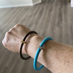 Fun Italian Rubber  Bracelets With Metal Accents 