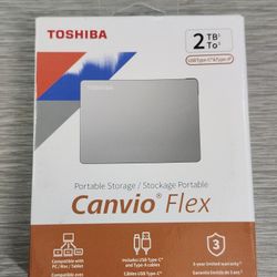 Toshiba Canvio Flex 2TB, 2.5 inch Portable External Hard Drive - NEW 