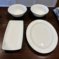 Lenox Continental Platinum Serving Bowls And Trays