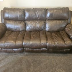 AFW Leather Reclining Couch, Loveseat And Recliner