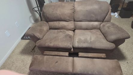 Brown Microfiber Reclining Loveseat