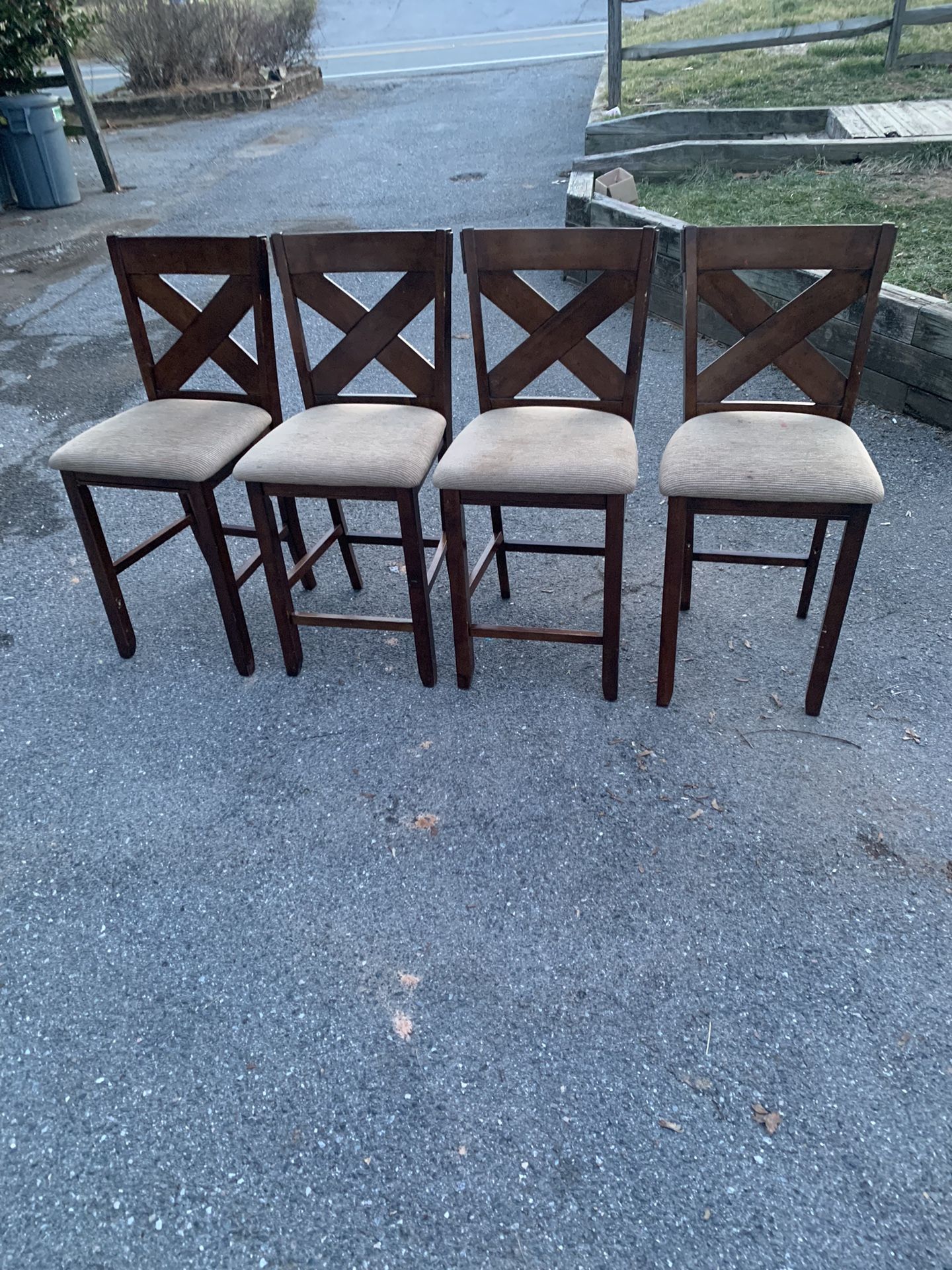 4 Wooden Stools 