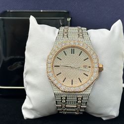 Stainless Steel Moissanite (rose/silver) Watch