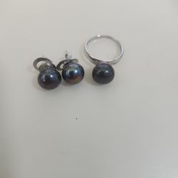 Set Aretes anillo chapa 14k muy bonito