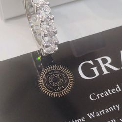 4 Carat Moissonite Round Brilliant (Lab Grown Diamond) 925 Sterling Silver Stacking Ring, Size 8
