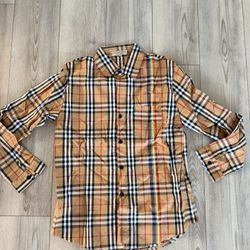 New Burberry Plaid Button Up Shirt