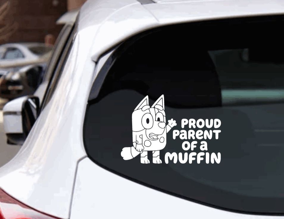 Proud Parent Of A Muffin | Bluey | Car Vinyl Decal Sticker