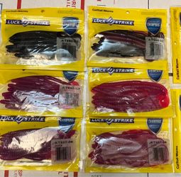 10 Pks Curly tail Plastic Worms for Bass Fishing, lures.