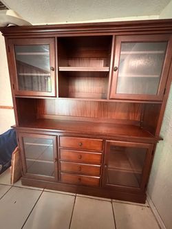 Dining room table with 10 chairs and china Cabinet