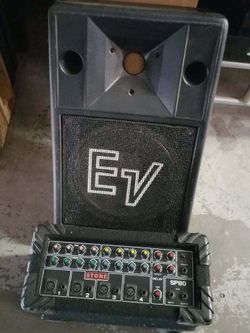 STONE SP80 Powered Mixer with Tapco Two-Way Speakers Model 100S