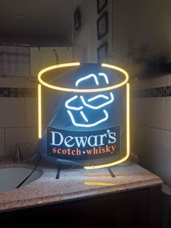Dewar's neon sign