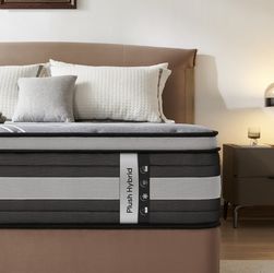 NEW 12” Hybrid Mattress – Medium Firm, Memory Foam & Pocket Coils – sealed In Box