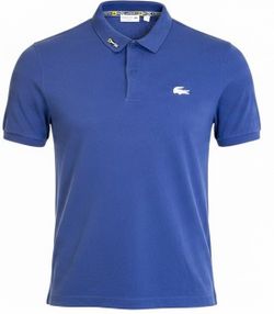 RARE Lacoste Nautical Flags Polo Shirt Men FR 6 US XL Blue Slim Fit Yachting