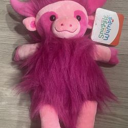 New - Snuggle Wumps Yak’s Stuffed Pink  Plush 14”