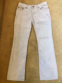 Light gray Levi’s 518 Superlow Bootcut Corduroy textured pants