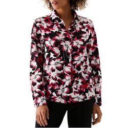 Rafaella Ladies Woven Top Size Medium Fresh Bouquet