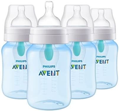 Philips Avent Anti-colic Baby Bottle with AirFree vent 9oz 4pk Blue,

