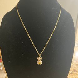 Gold Chain 14KT With Teddy Bear 