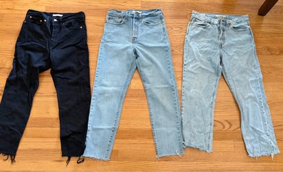 3 Levi's Jeans Raw Hem Sz W27