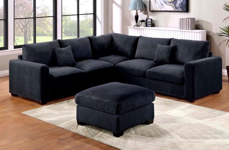 Beautiful 4-Pc Corduroy Sectional Sofa Set