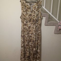 THALIA SODI XXL Leopard Brown Black Gold Print Dress 