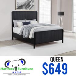 Brookmead Wood Queen Panel Bed Black