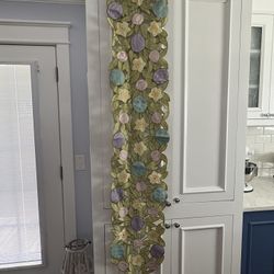 Pastel easter Cutout Floral Applique 6 Ft Table Runner