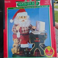 Vintage 90s Large Interactive Santa Decorations 