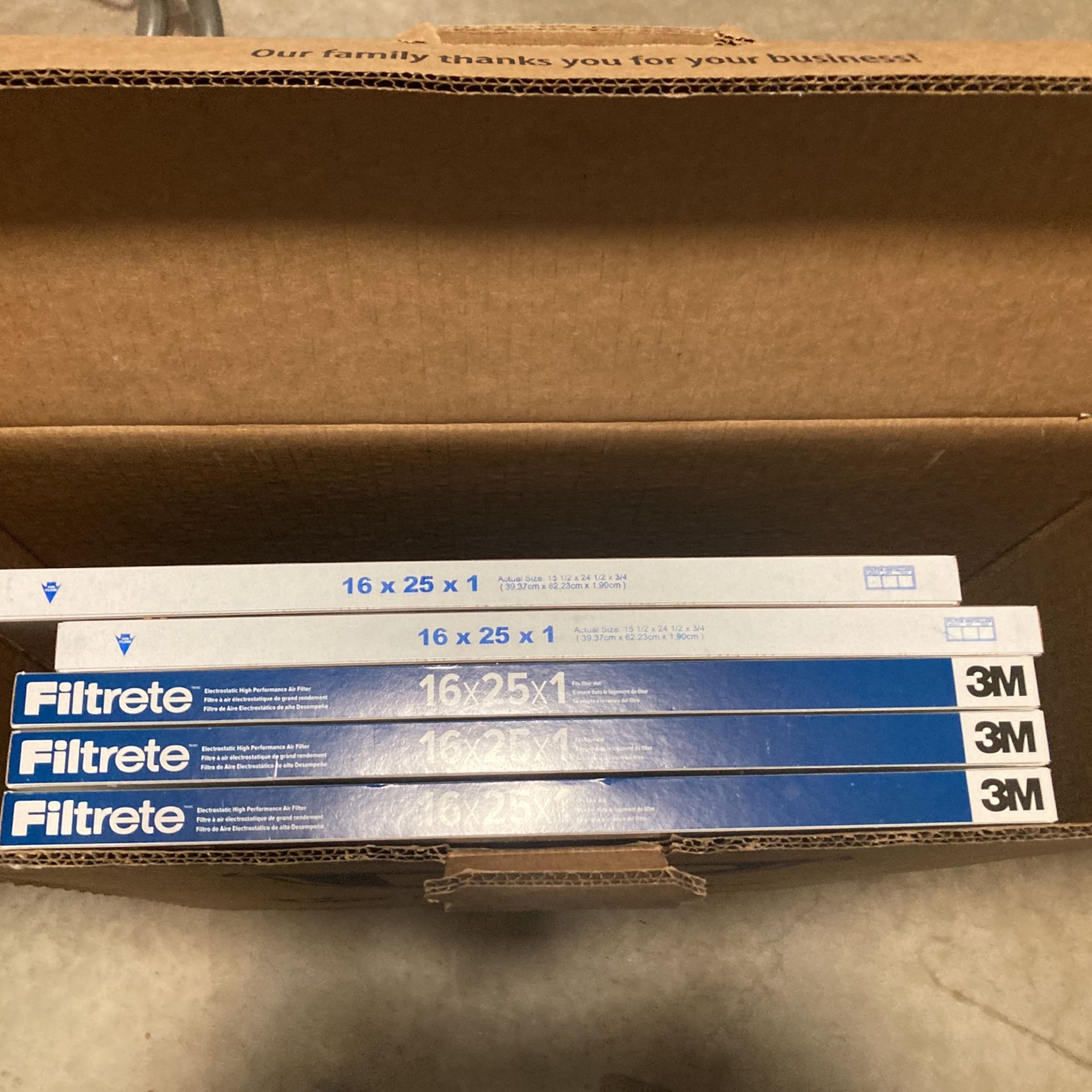 Furnace heater filters 16 x 25 x 1