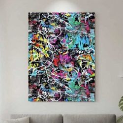 Colorful/Multicolor Graffiti Wall Art 