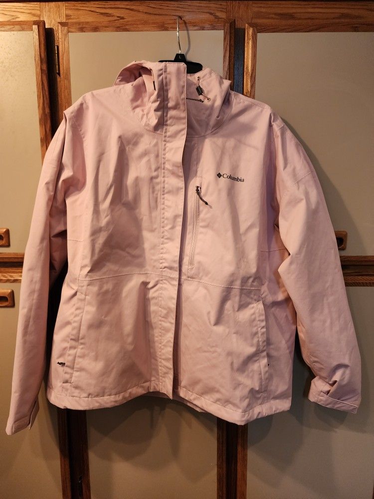 Women's Columbia Waterproof Rain Jacket Pink