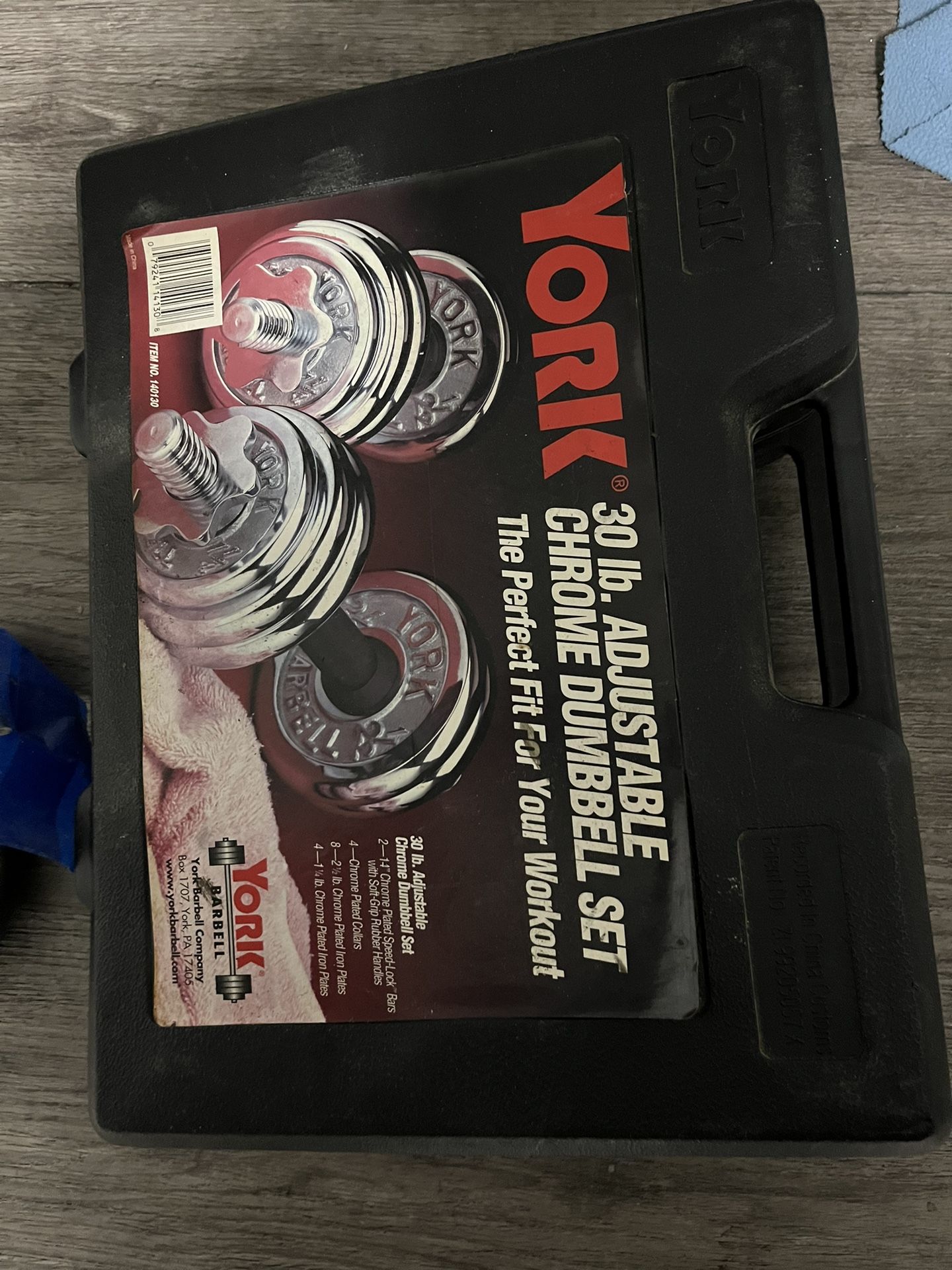 York 30 lb adjustable chrome dumbbell set
