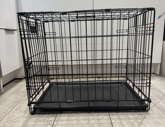 Black Folding Wire Dog Crate with Tray
