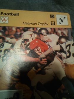 Vintage 1979 sportscaster collector card/football-heisman trophy/featuring Jay berwanger