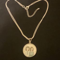 18” SilverTone Double Strand Necklace With (good Friend) Pendant 