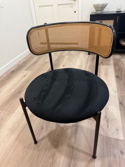 Modern Dining Chair with Rattan Back