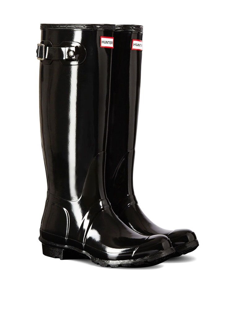 Hunter Original Wellington Tall Gloss Rain BOOTS 971 Black Size 10 and 11 available