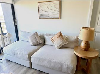 Sofa Lounge Linen Upholstery - Luxury Style