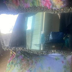 Antique Very Large Glass Vanity Tray 