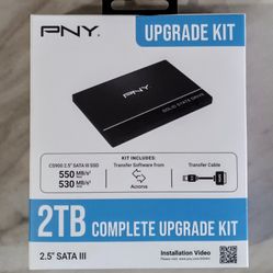 PNY 2TB CS900 2.5” SATA-III SSD Complete Upgrade Kit (Brand New)