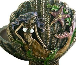 Mermaid Shell Box Jewerly Accesory Holder