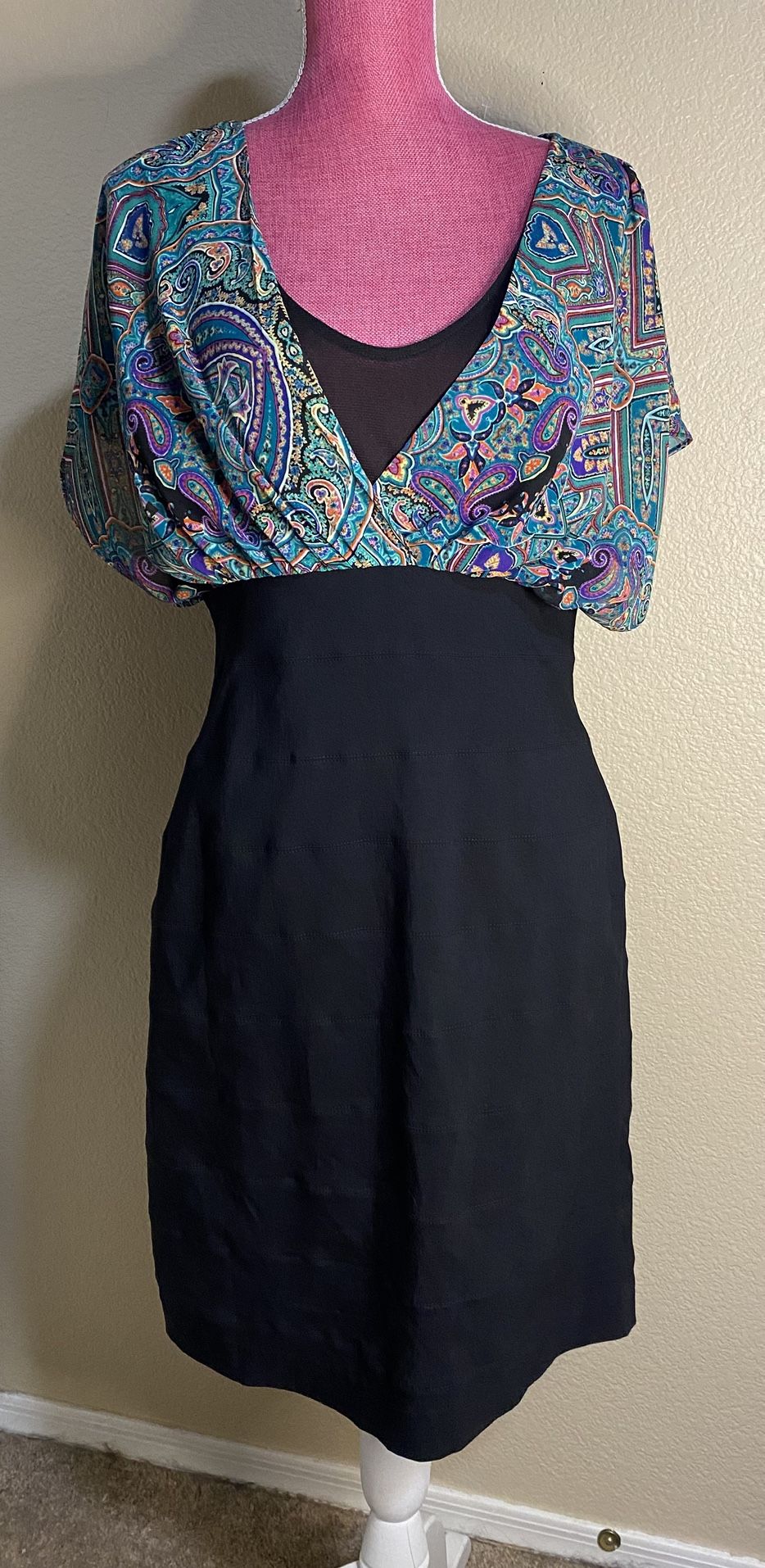 Black And Paisley Dress Size 14
