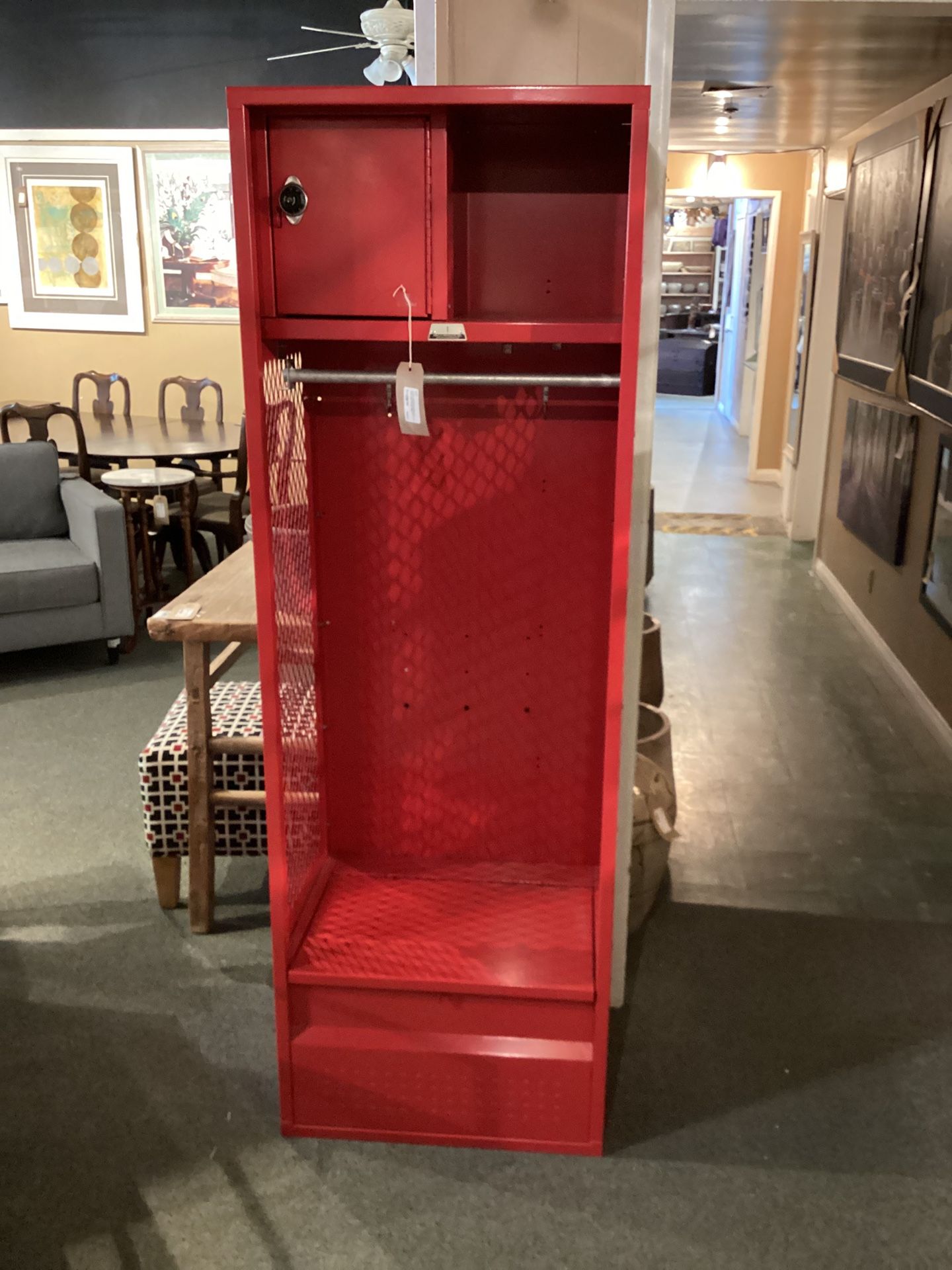 Red Sports Locker W/ 2 Upper Storage Units & Bottom Storage & Key RETAILS $540 SKU HCC87G