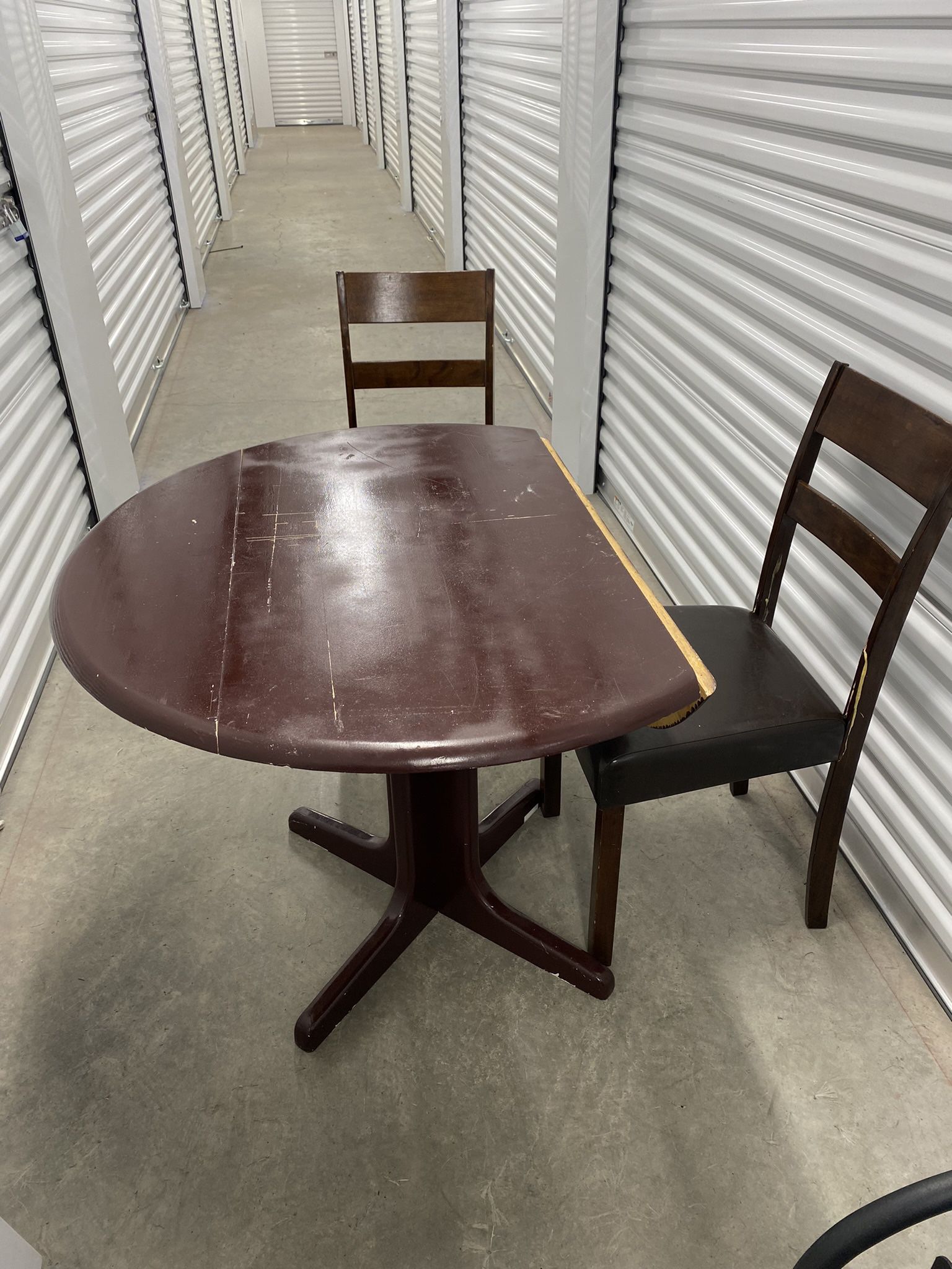 Antique Fold Down Table And 2 Chairs